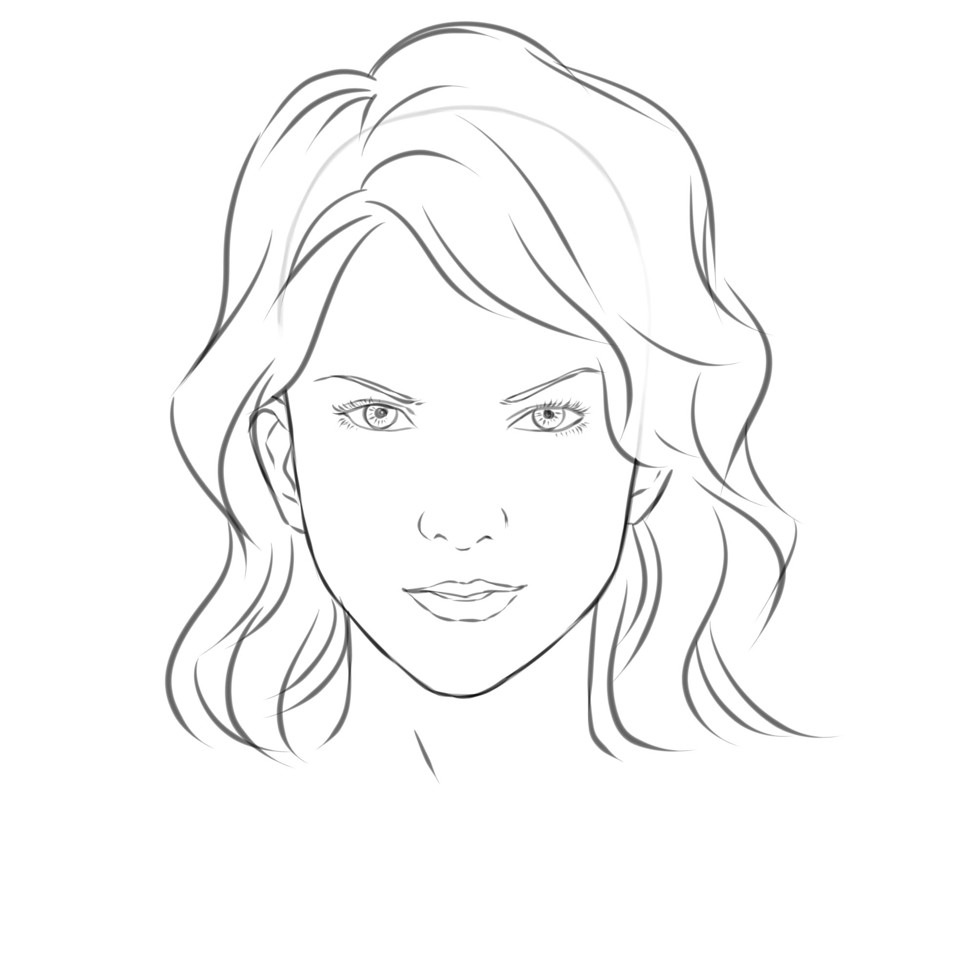Draw a Girl's Face Step 8