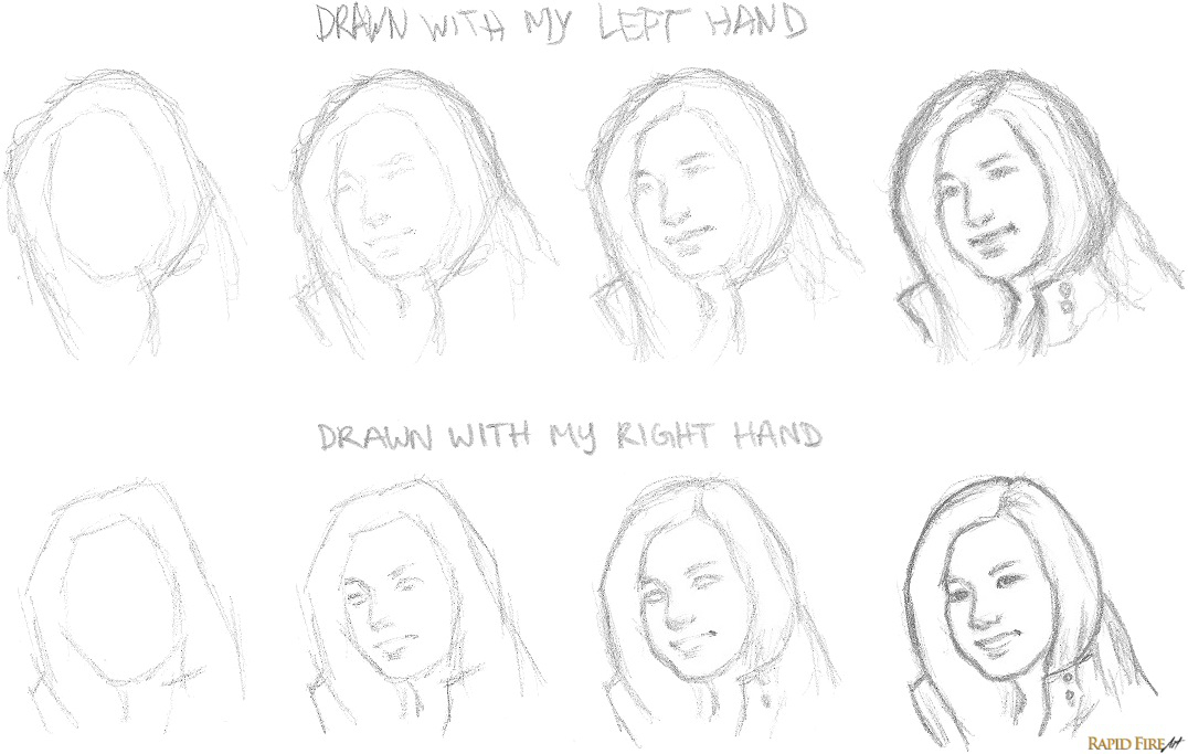 How to Sketch Portraits   Left Hand vs Right Hand