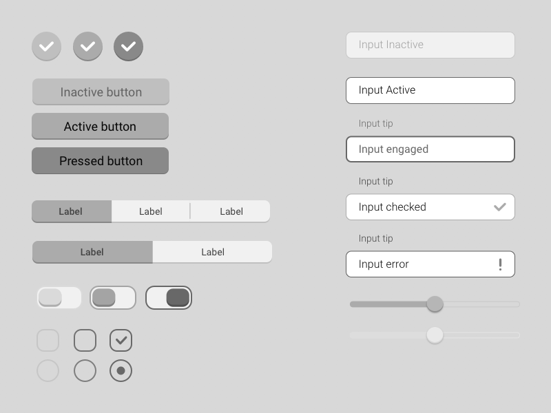 basic buttons input fields switches