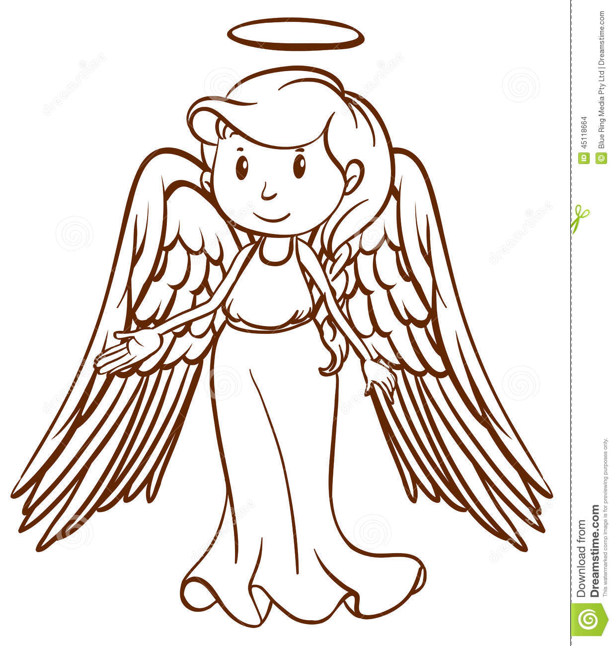 simple sketch angel illustration white background 45118664
