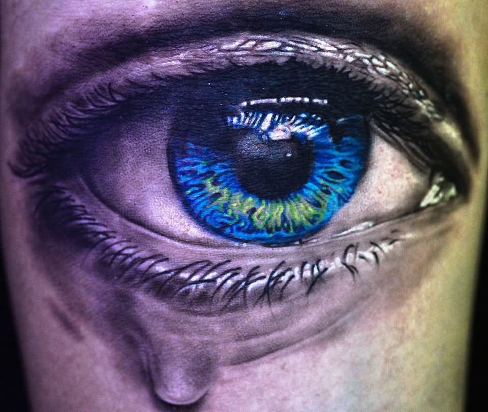Amazing Crying Eye Tattoo Design