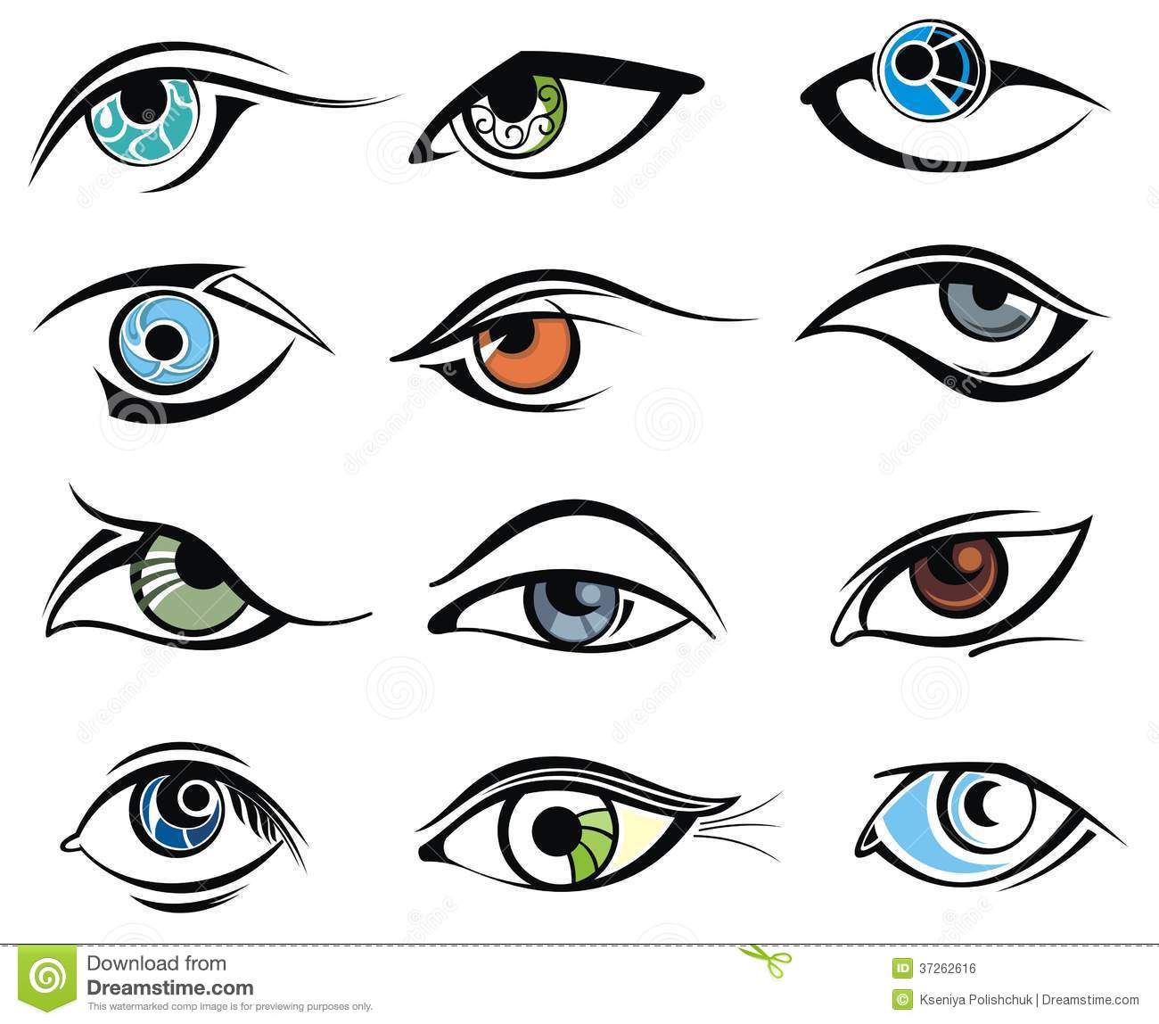 character set eyes eye designs over white background vector illustration 37262616