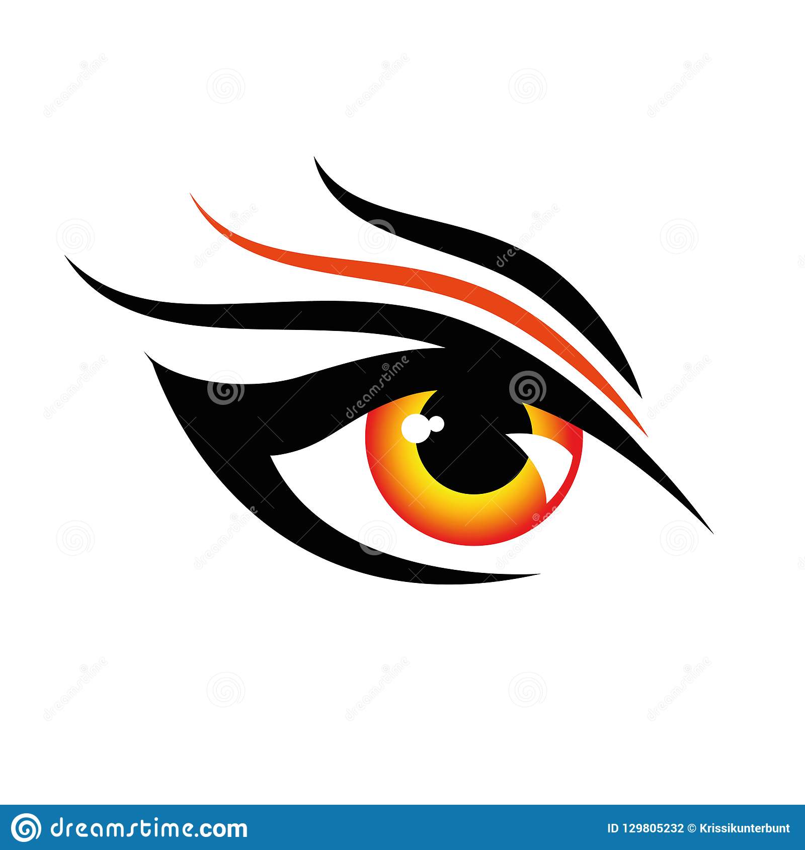 red angry human eye design white background red angry human eye design white background vector illustration eps 129805232